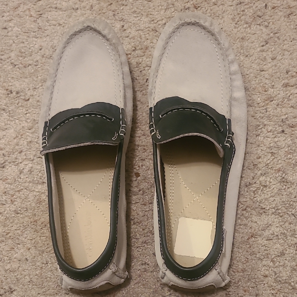 Calvin Klein Jeans Cream and Blue Slip-On Loafers